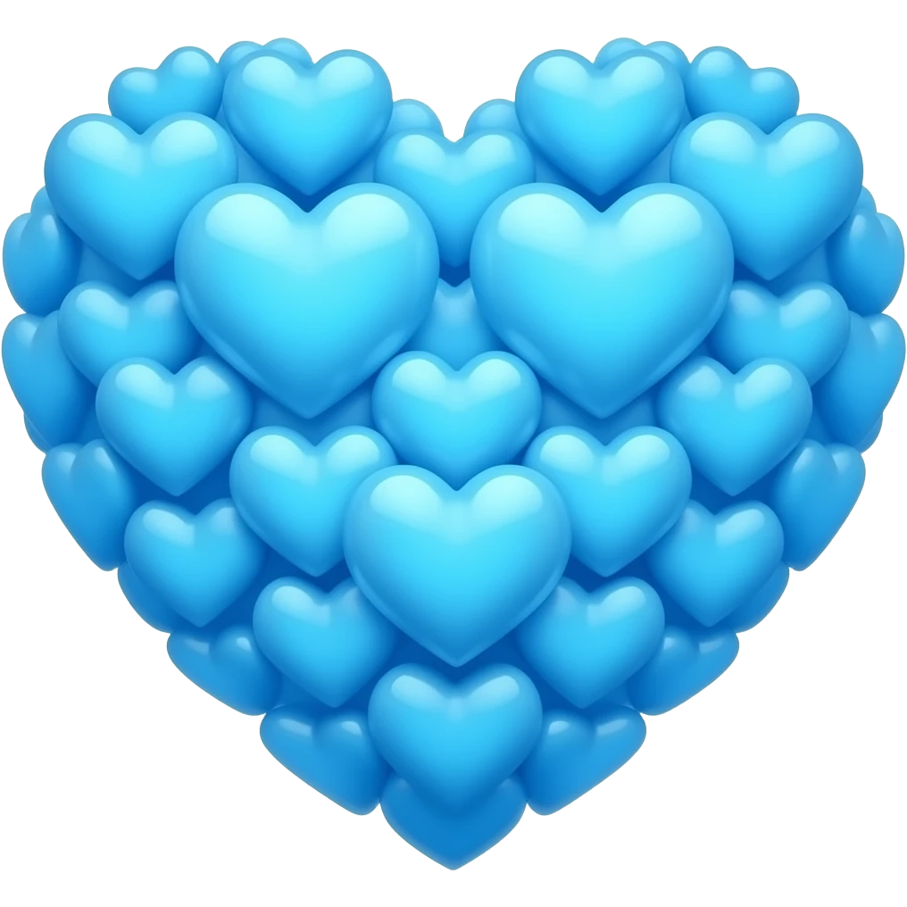 2D heart made of blue light hearts🩵 emoji