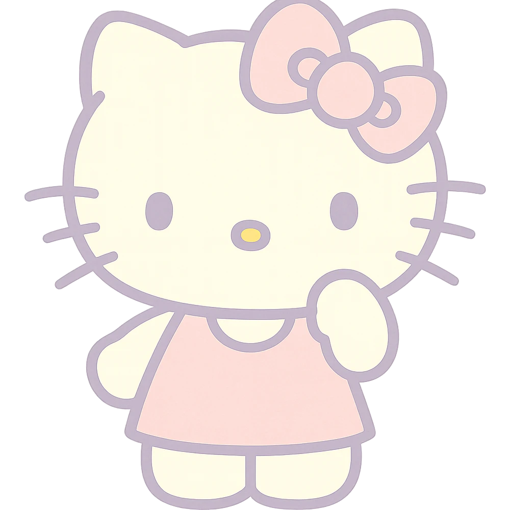 pastel toon style Hello Kitty emoji