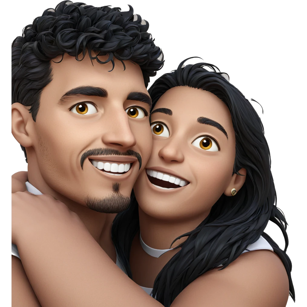 playful embrace with friends emoji