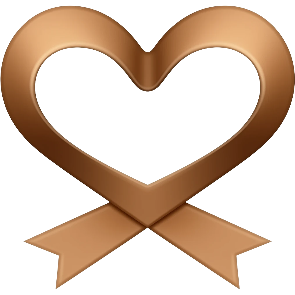 Coração marrom laço emoji