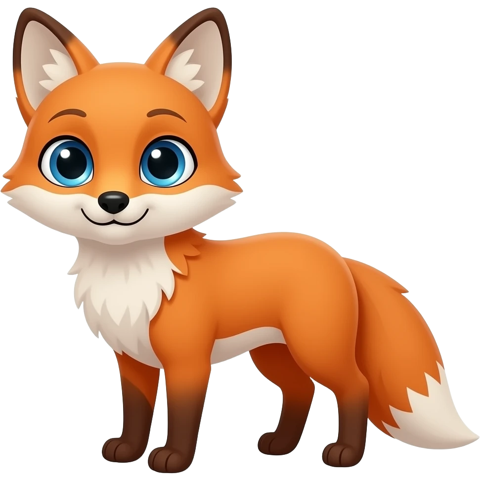 A vixen fox with blue soft bedroom eyes emoji