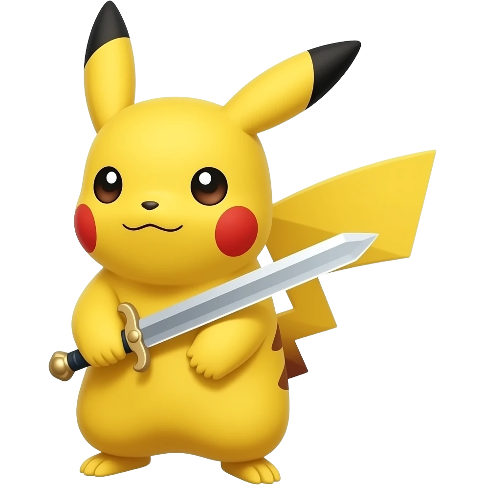 Pikachu with rapier emoji
