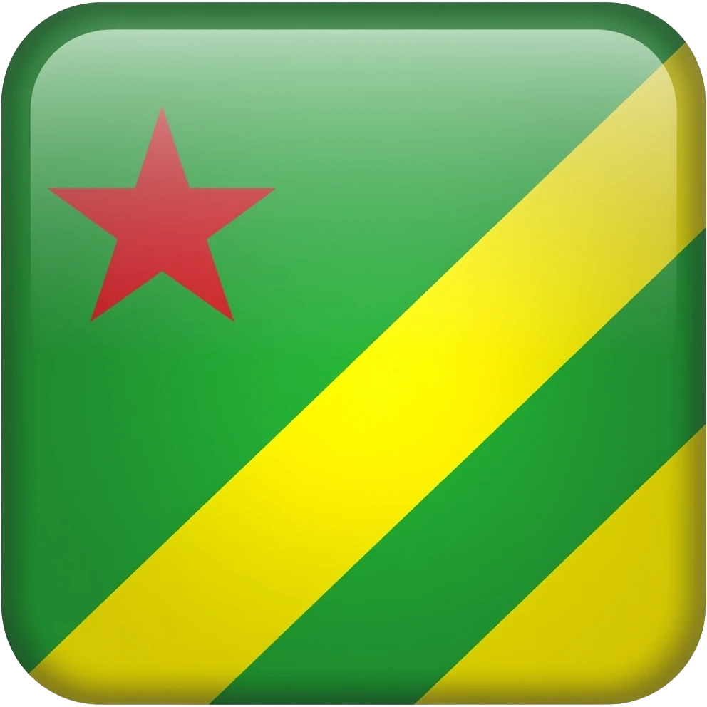 faça emoji da bandeira do Acre, um retângulo dividido diagonalmente (amarelo na parte inferior, verde na superior) com uma estrela vermelha no canto superior esquerdo. emoji