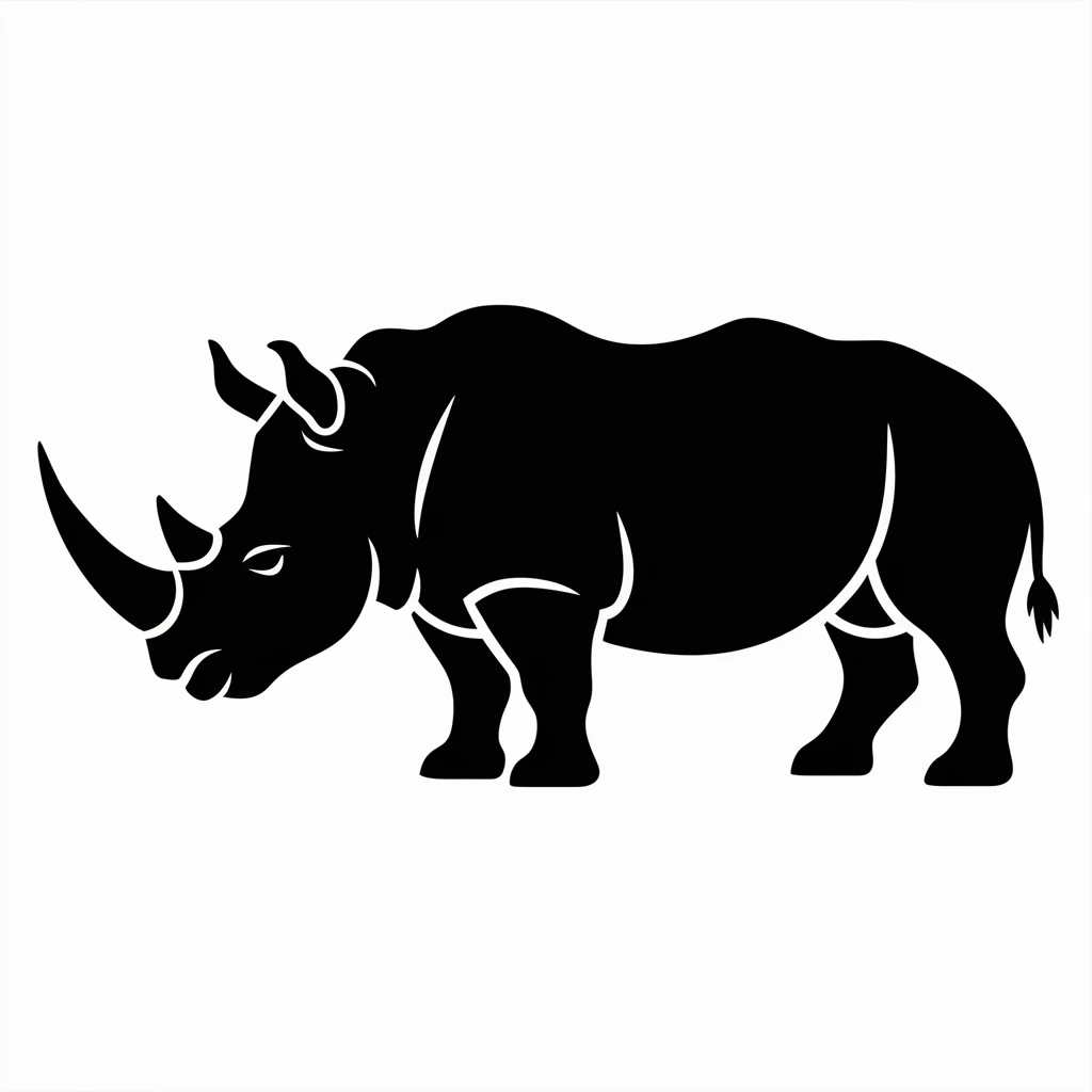 Rhino icon black silhouette emoji