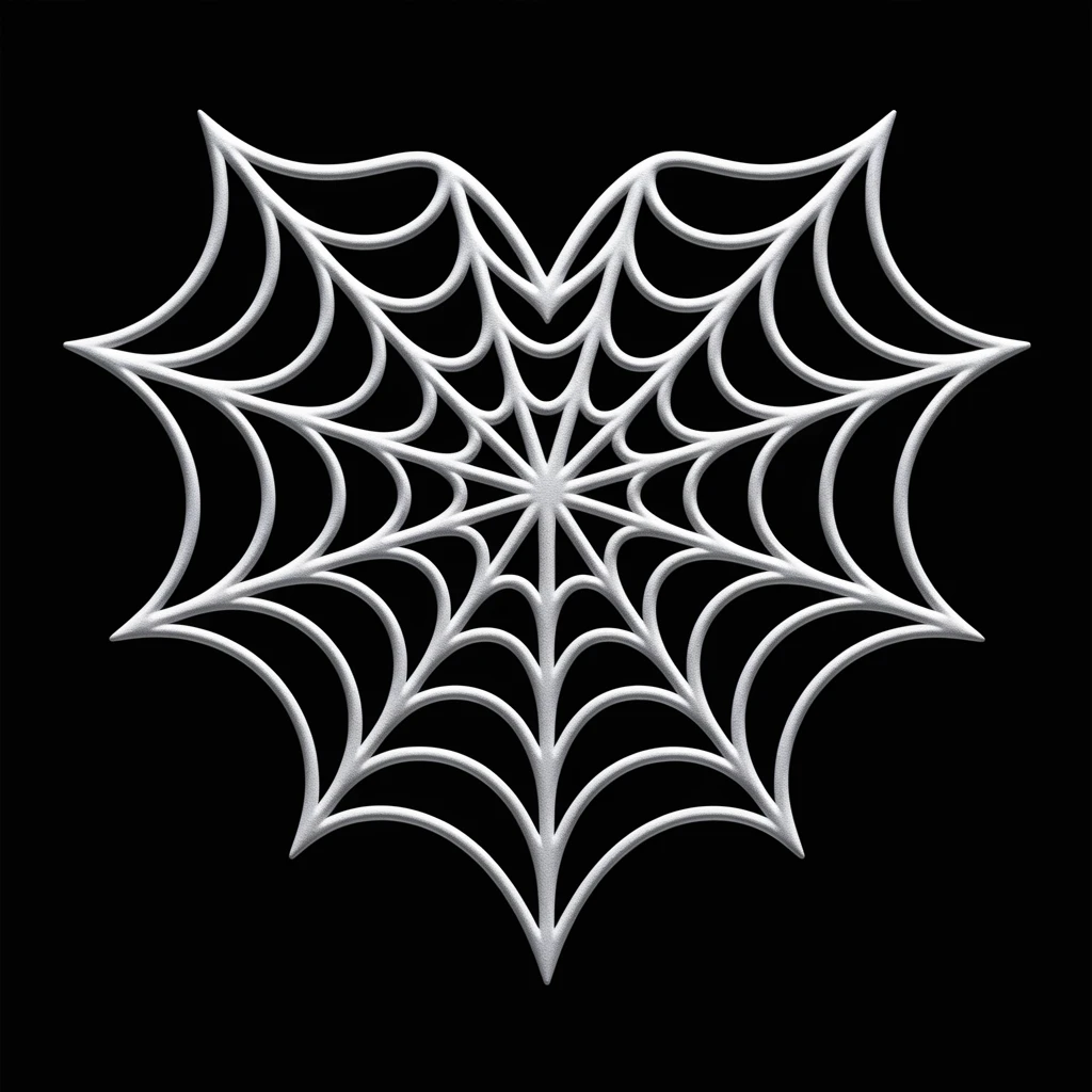gothic heart with a silver spiderweb emoji