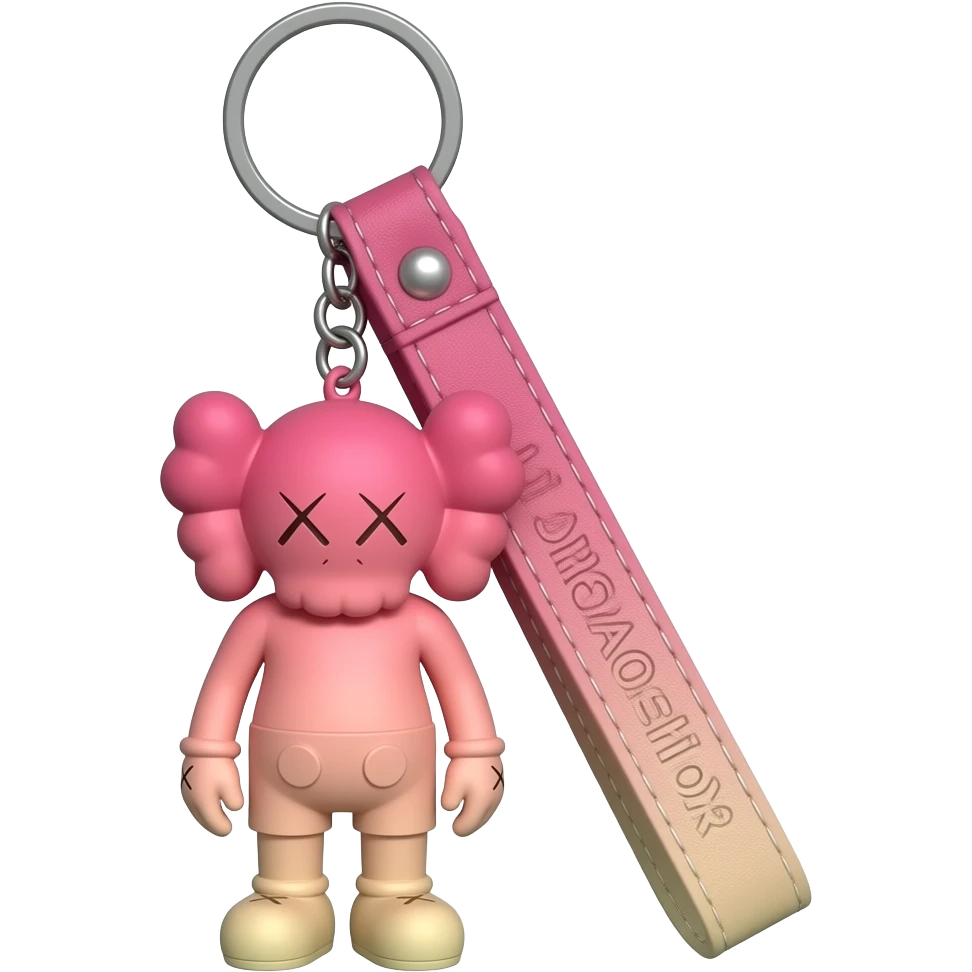 Ombré  pink KAWS keychain emoji