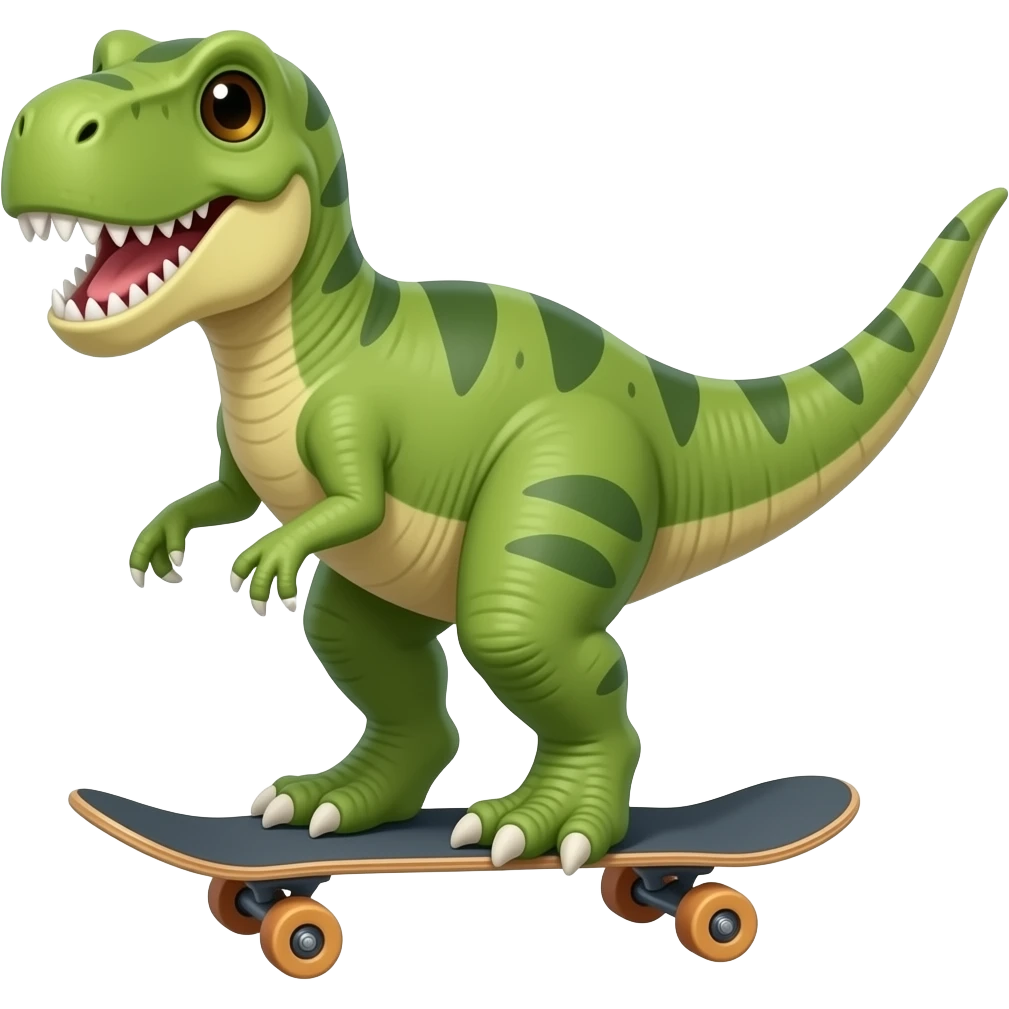 Dinosaur on a skateboard emoji