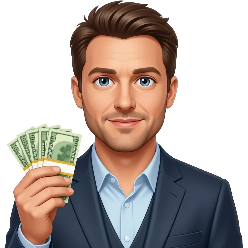 Ashton Kutcher cashing out money only half body emoji