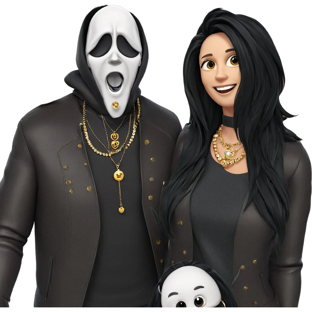 smiling couple with jewelry emoji