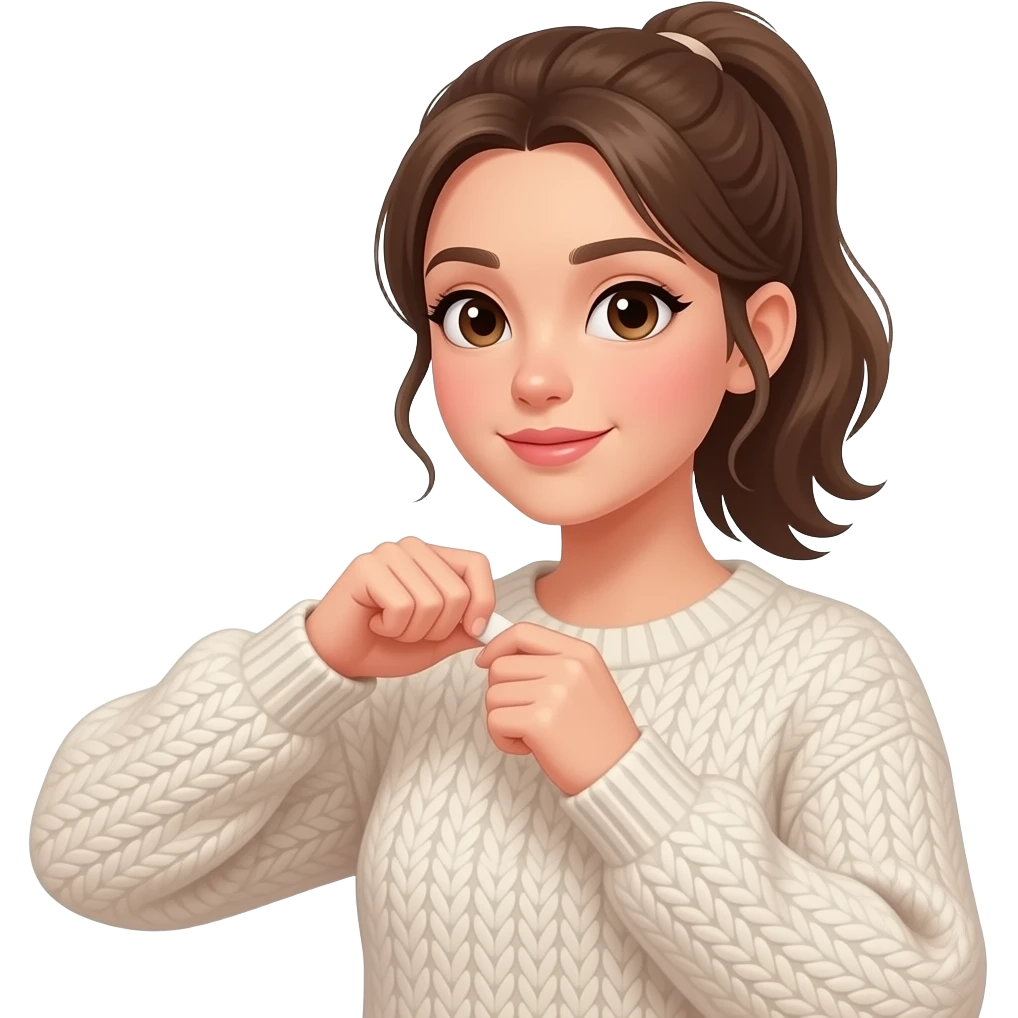 girl getting ready in the morning and puts on sweater emoji
