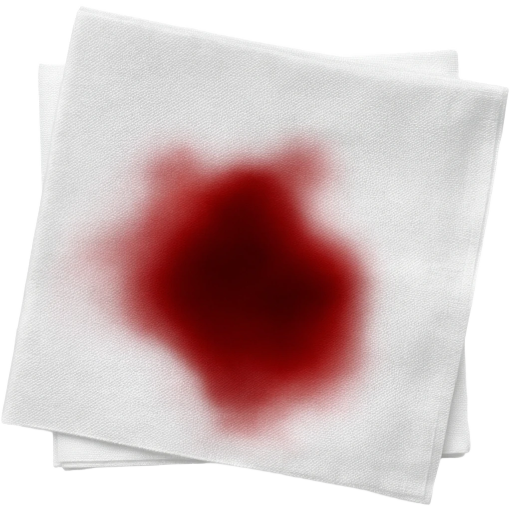 napkin with blood stain emoji