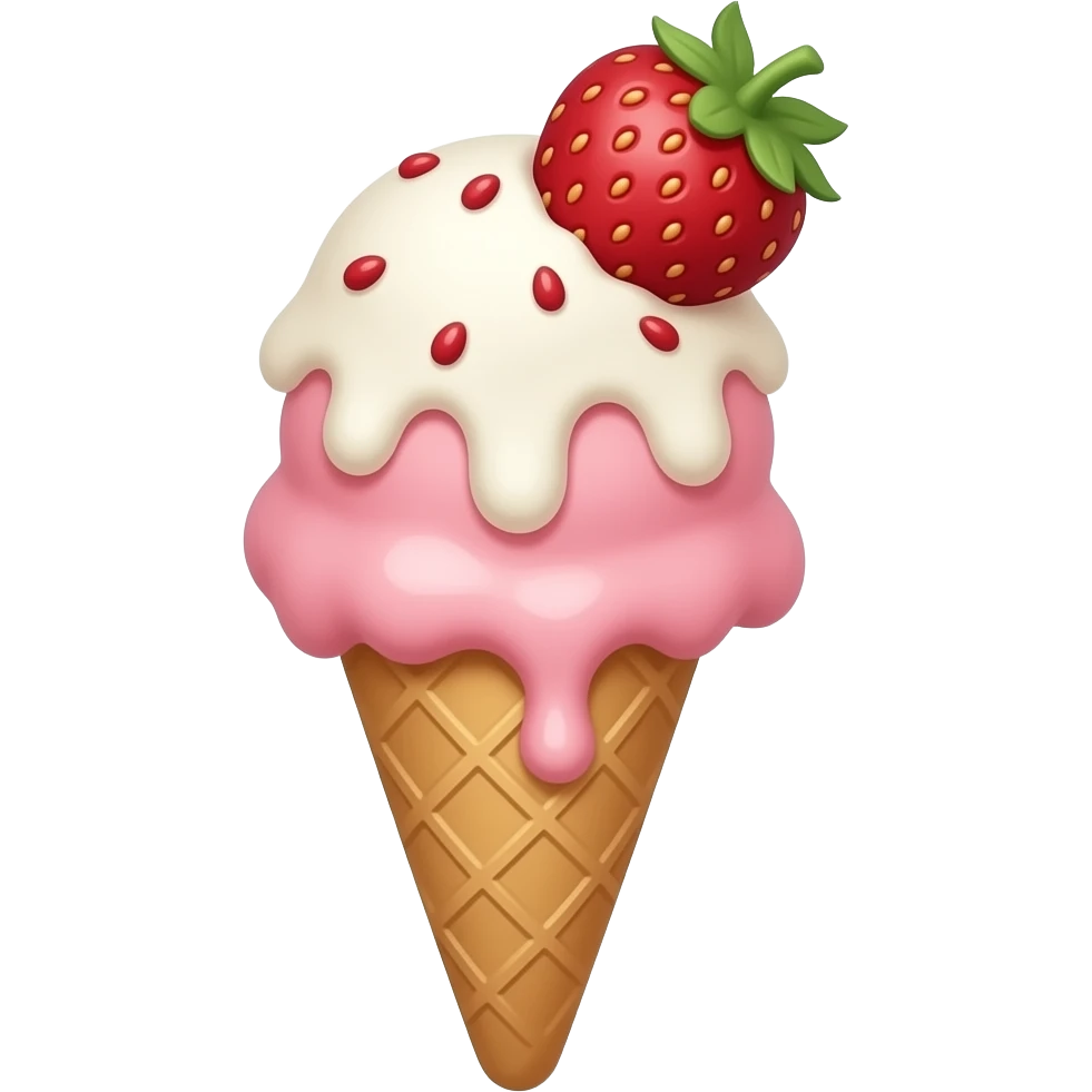 strawberry aethtetic ice cream emoji