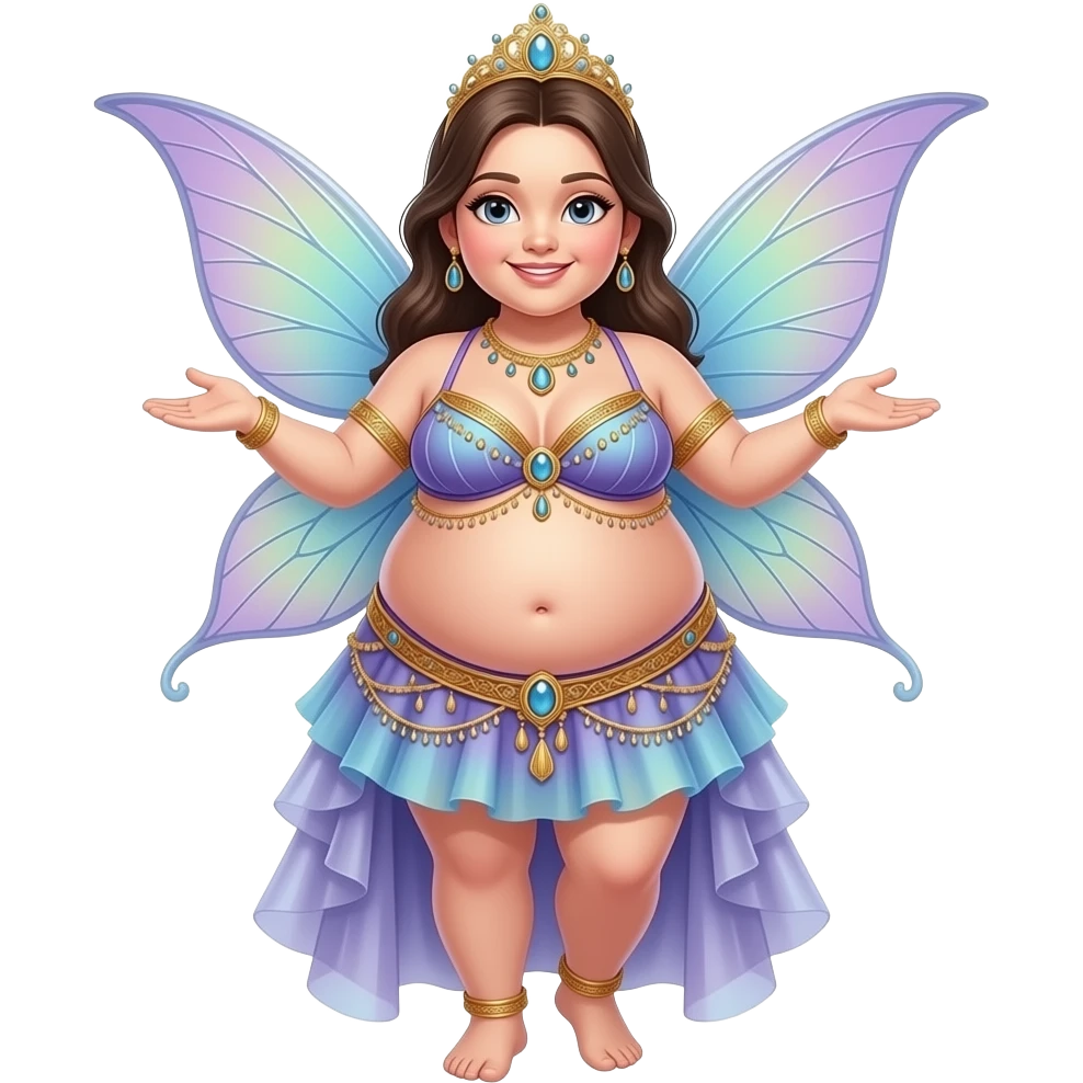 A fairy belly dancer,with a fat & full pot-belly. emoji