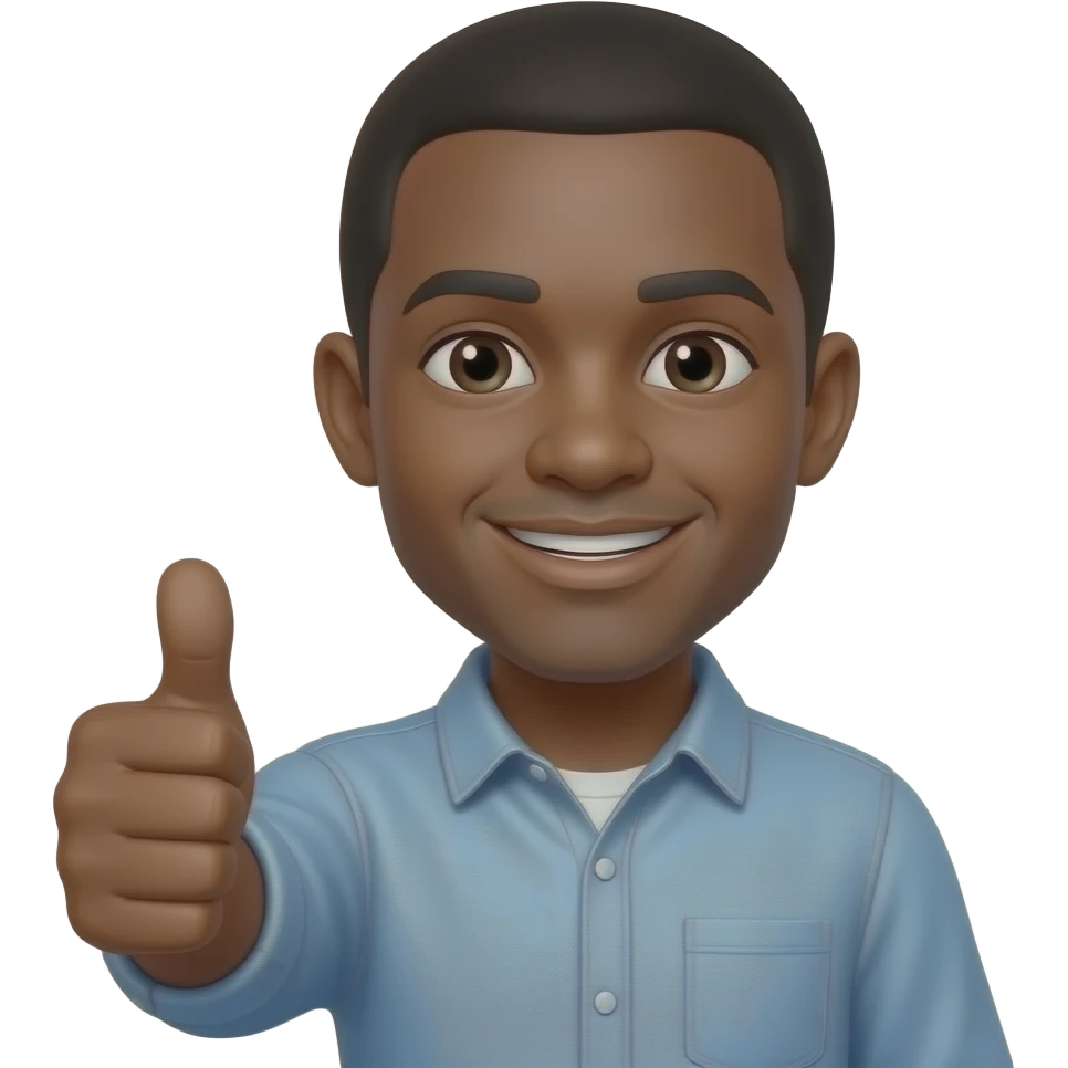 Black guy Smiley face Thumbs up emoji