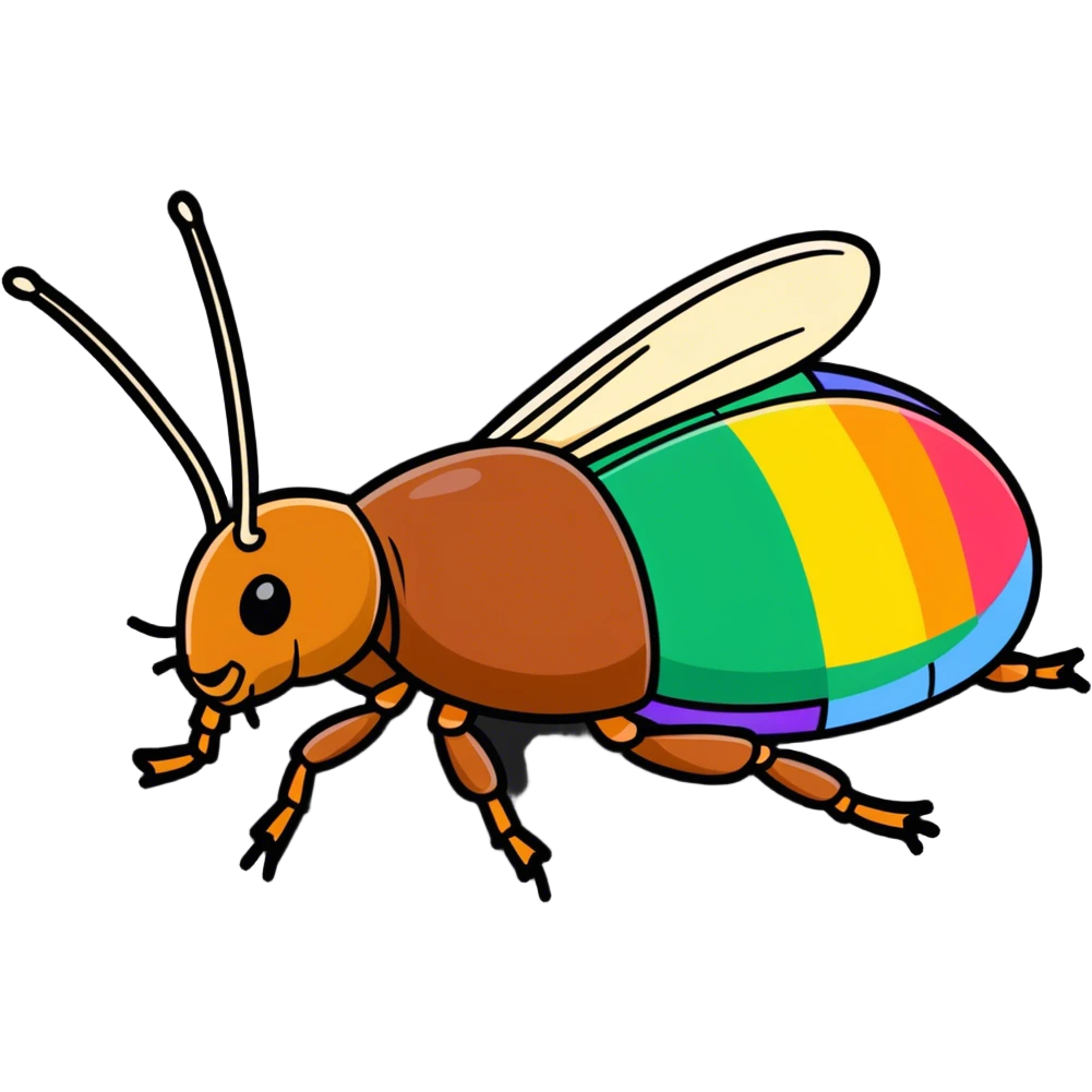 Rainbow cockroach emoji