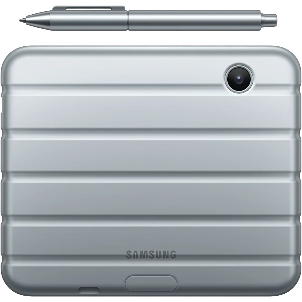 Create a samsung tablet. Make sure there’s no pen and make sure its the back showing emoji
