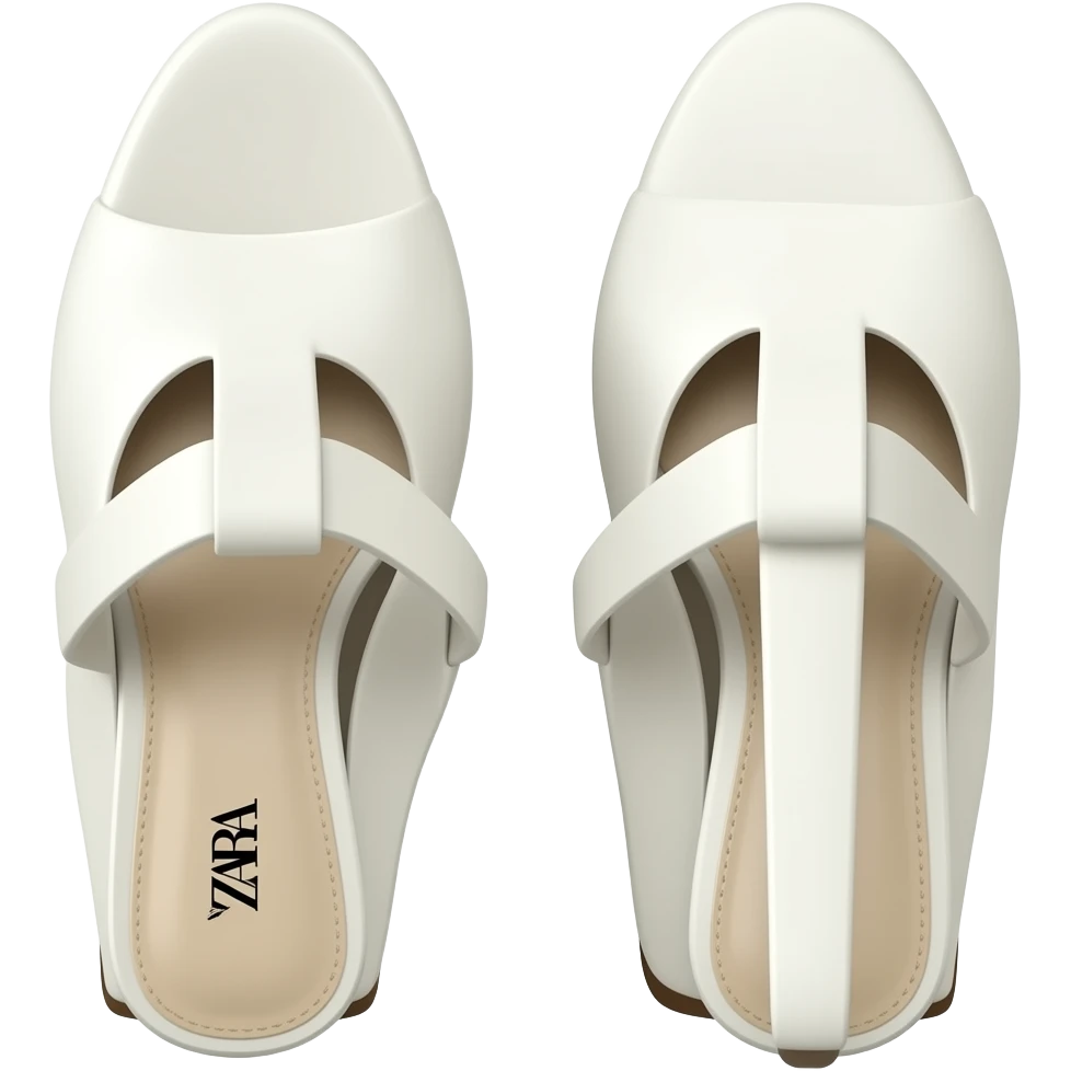 ZARA shoes white каблук for sommer emoji