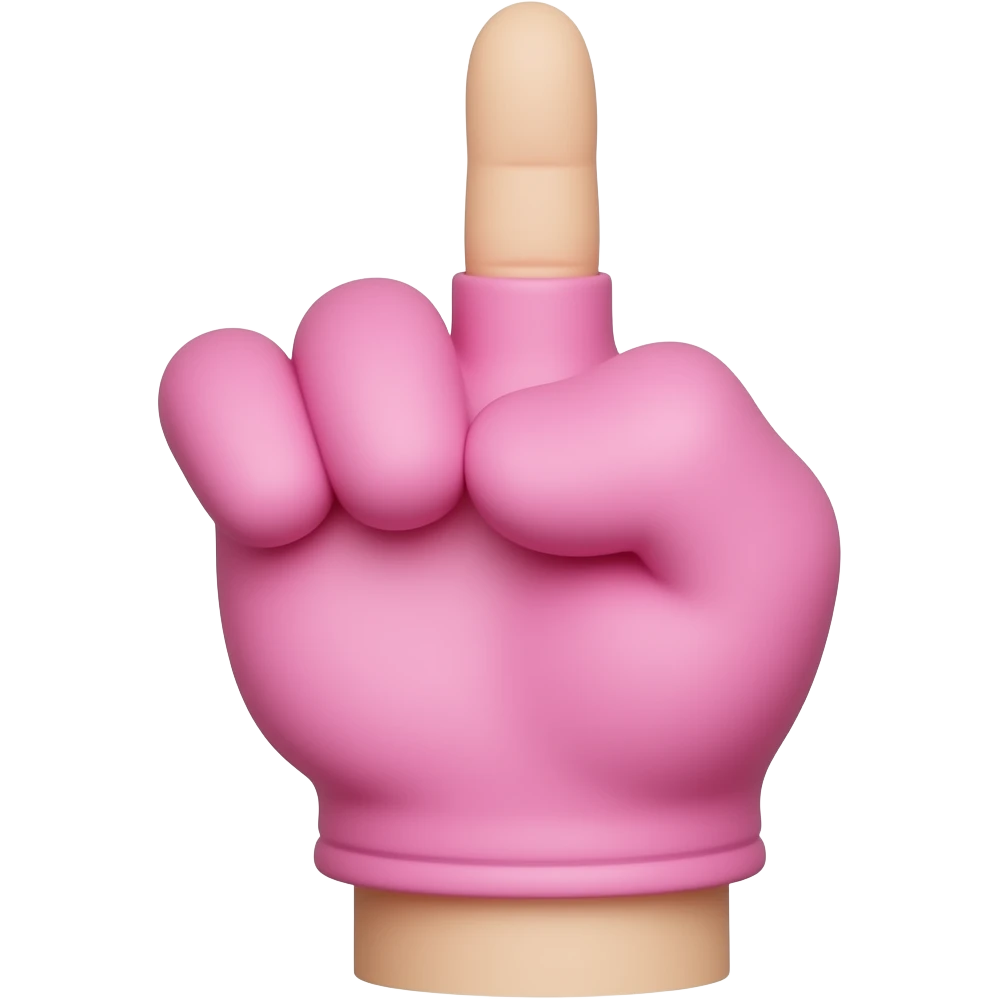 middle finger with pink gloves emoji
