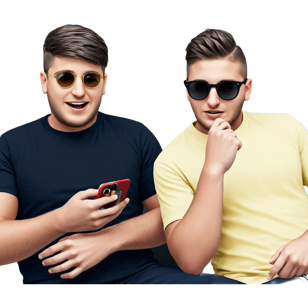 two boys with sunglasses emoji