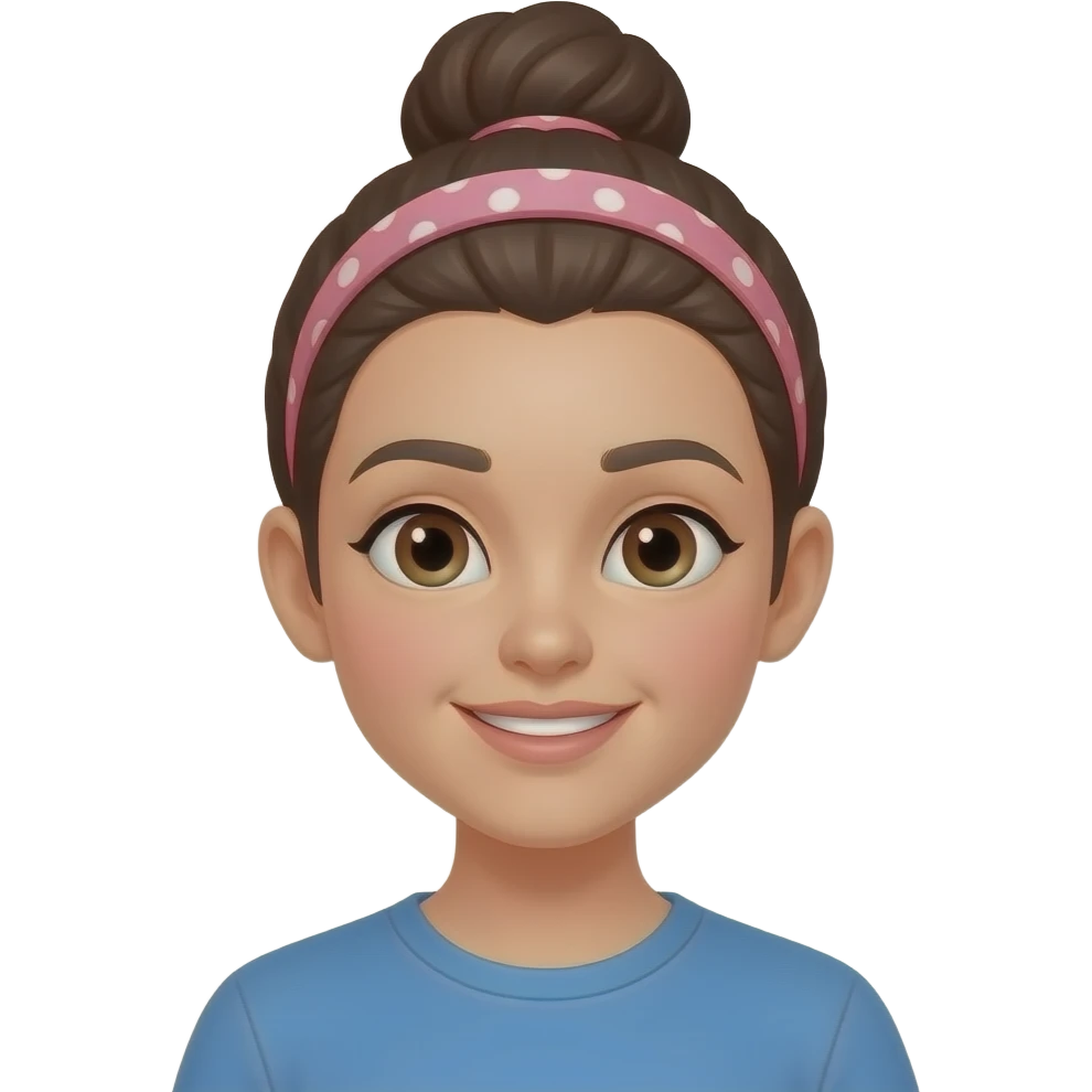 girl with bun and hairband d emoji