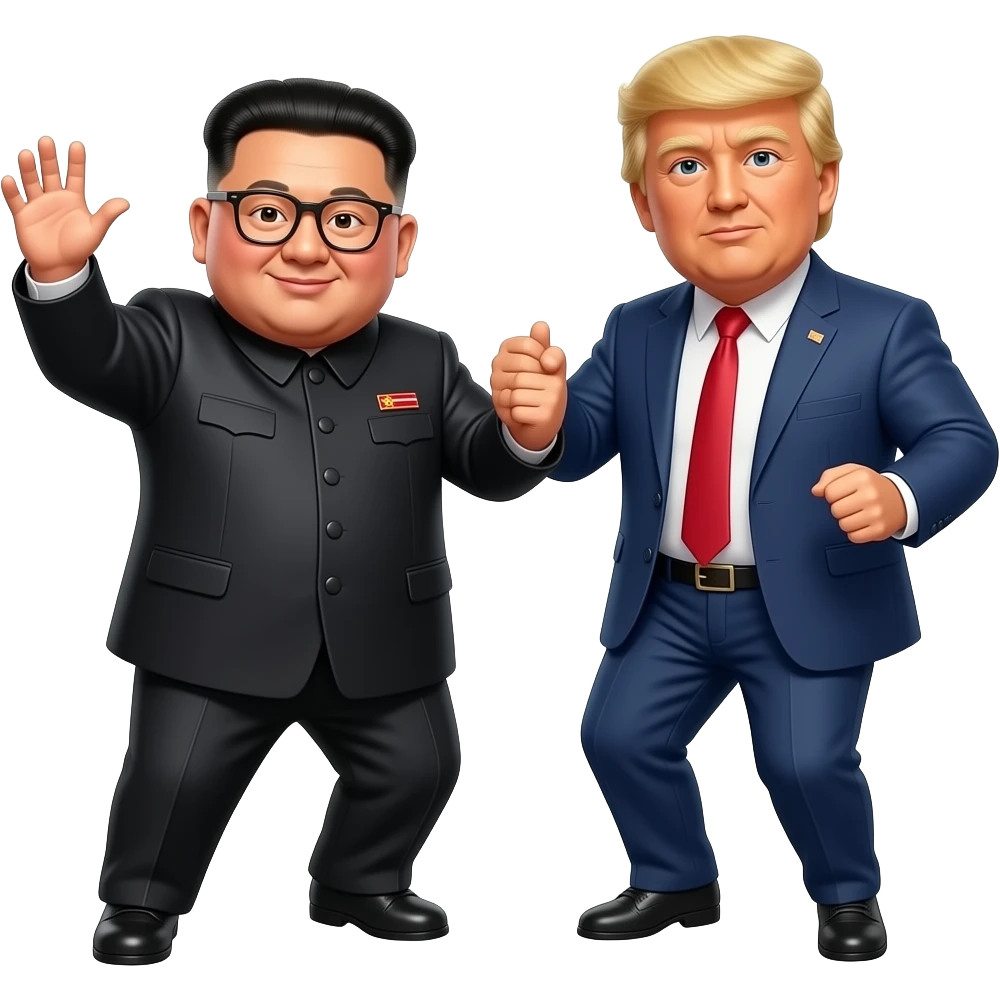 Kim Jung un dancing with Trump emoji