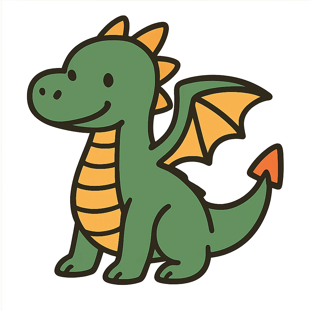 flat toon style dragon emoji