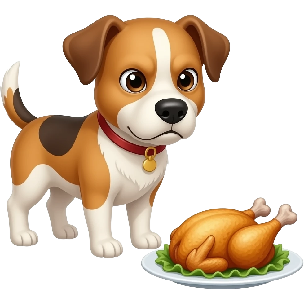 The Dog dislikes Fried Chicken emoji