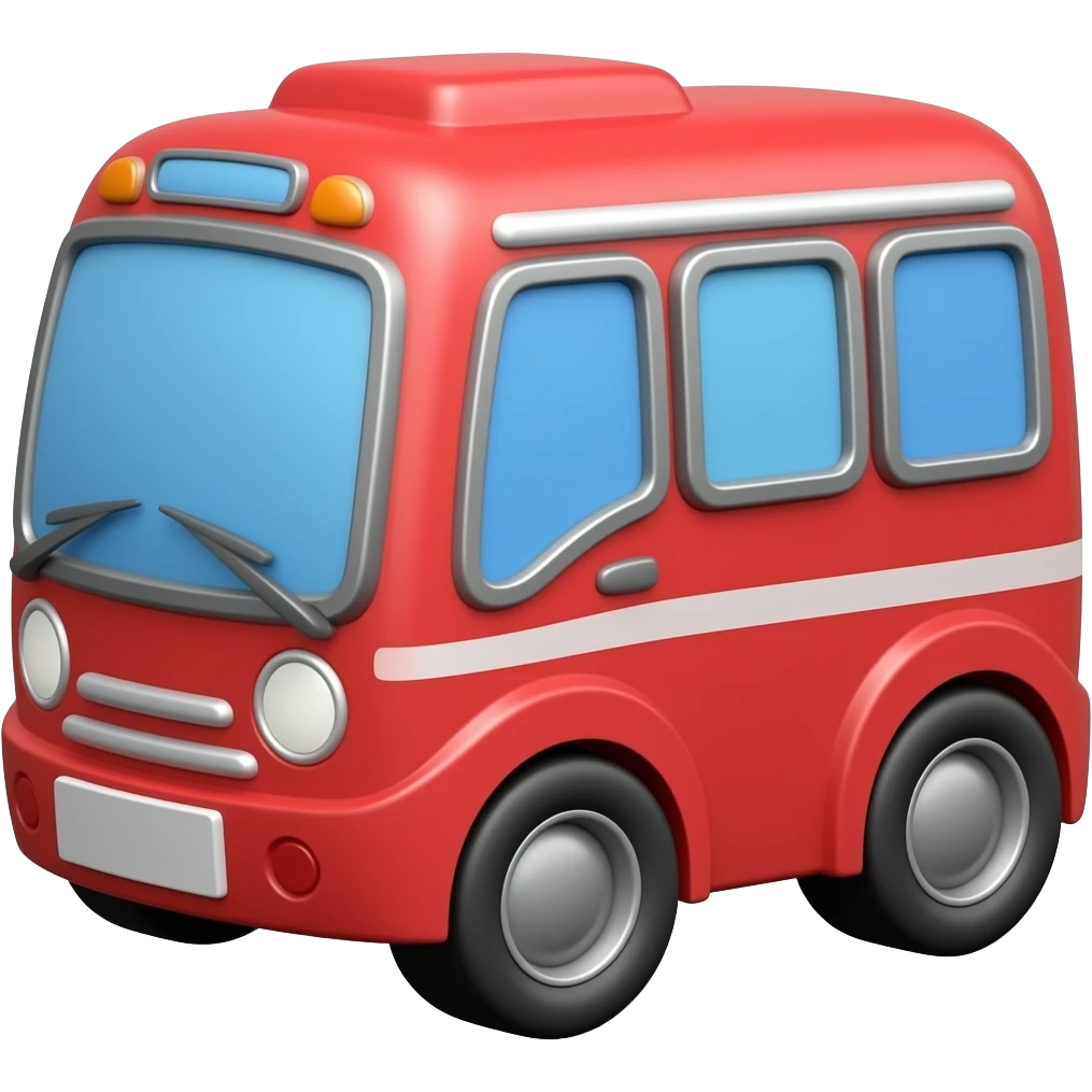 Red toy trolley bus emoji