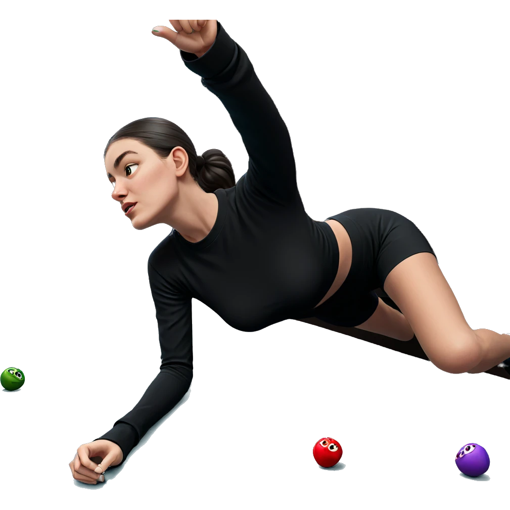 girl in black outfit indoors emoji