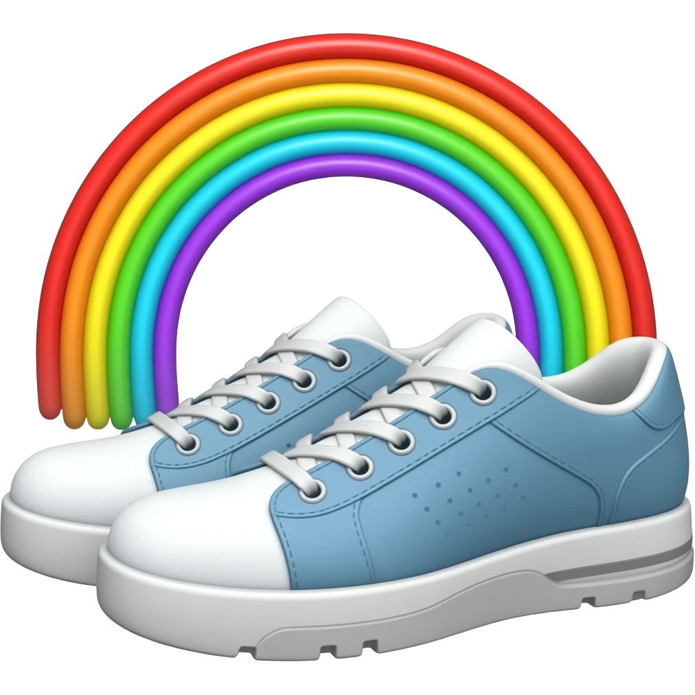A rainbow with shoes emoji