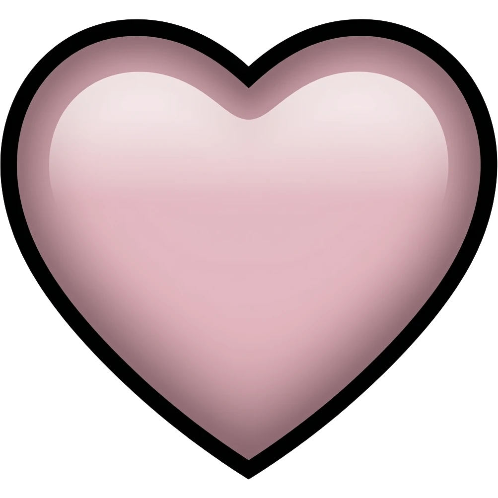 corazon con el contorno negr, que se deduzca que es un corazon sin la necesidad de que hayan más colores emoji