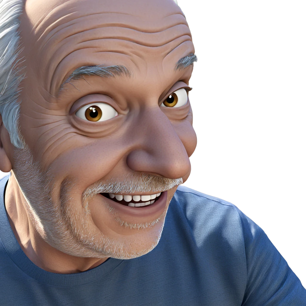 happy old man portrait emoji