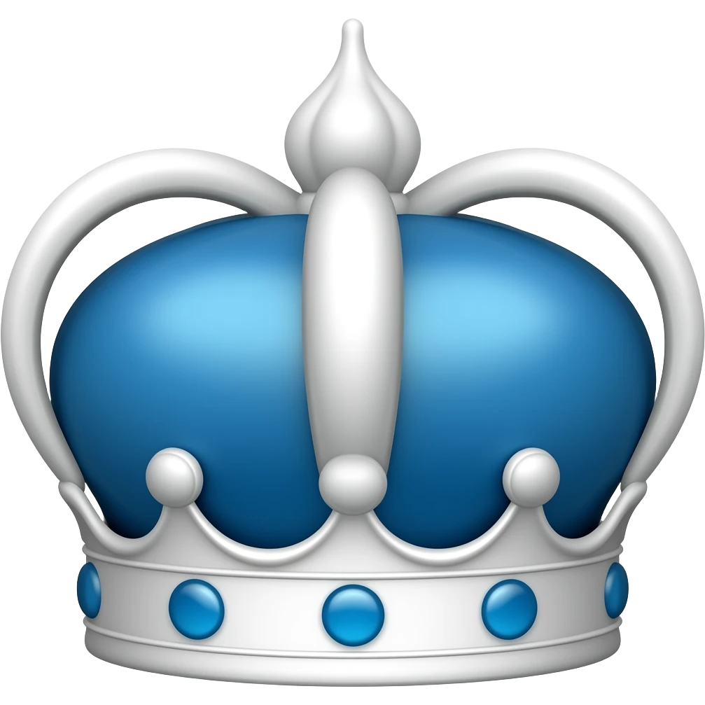 blue and white crown emoji