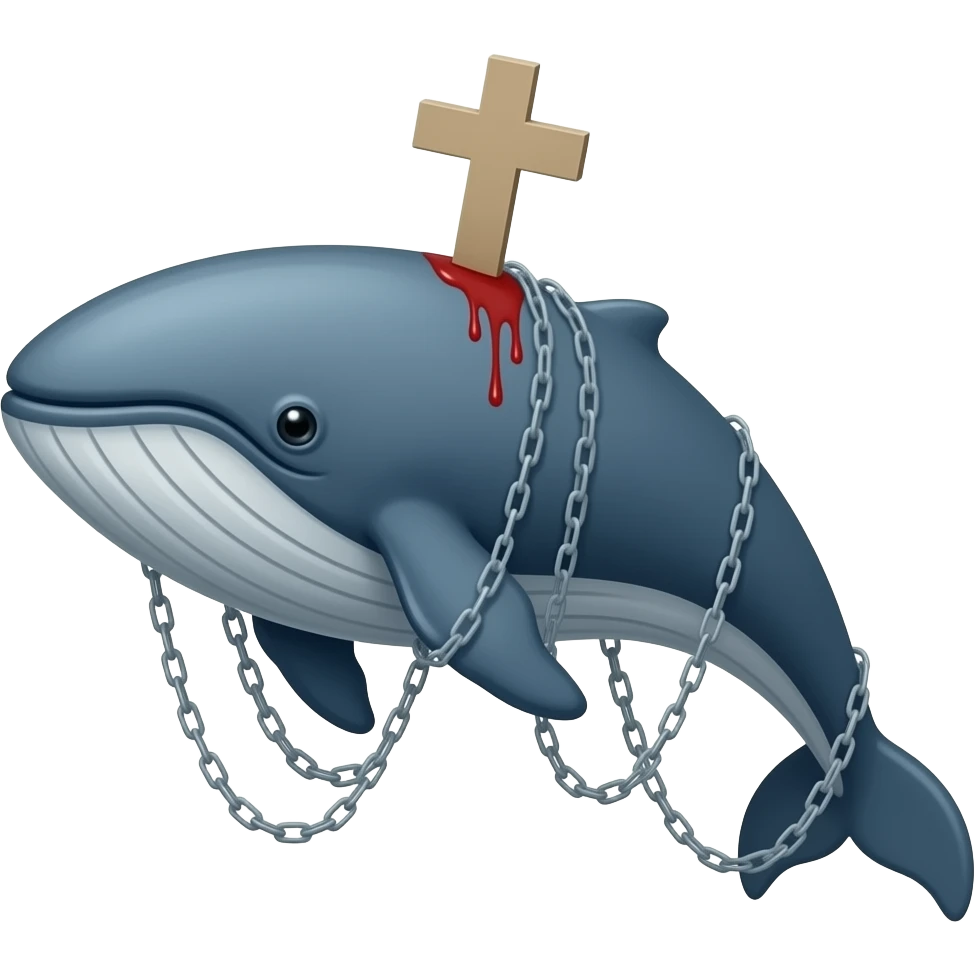 humpback whale, blood & cross, gothic, dark, more blood, chains emoji