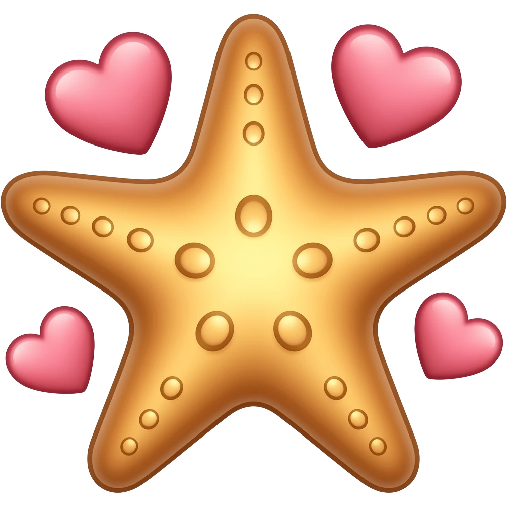 Starfish with hearts emoji