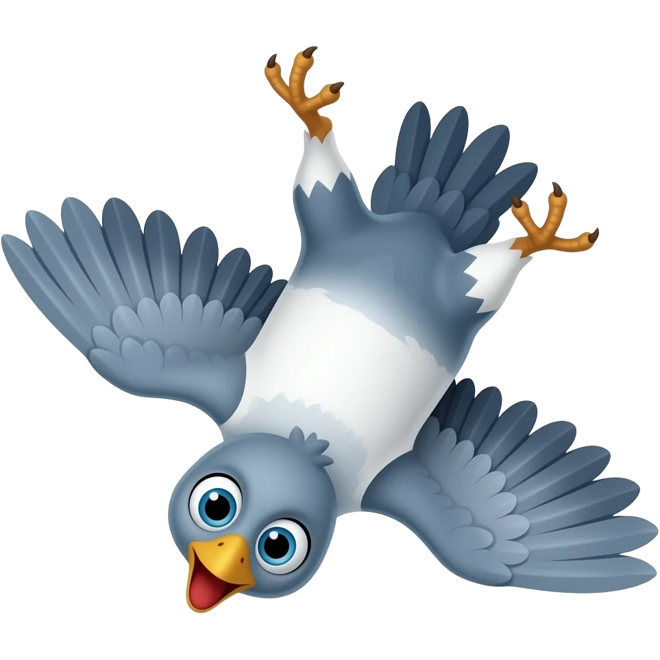 a backflipping bird emoji