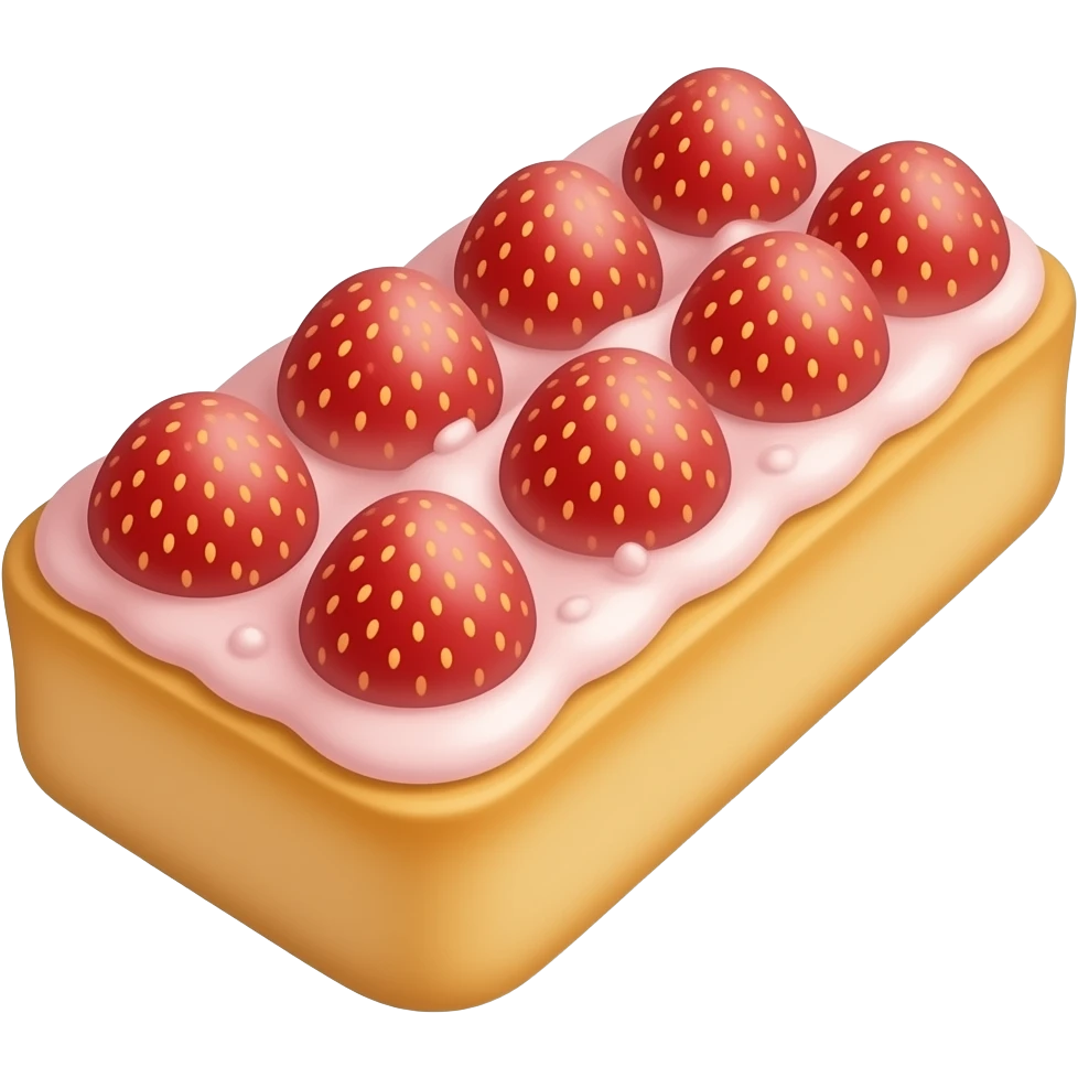 Rectangular strawberry puff  pastry with strawberry crush emoji