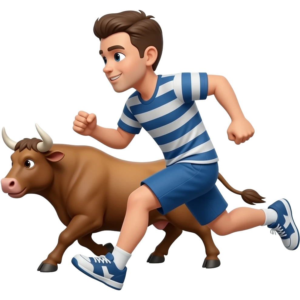 Running from bull emoji