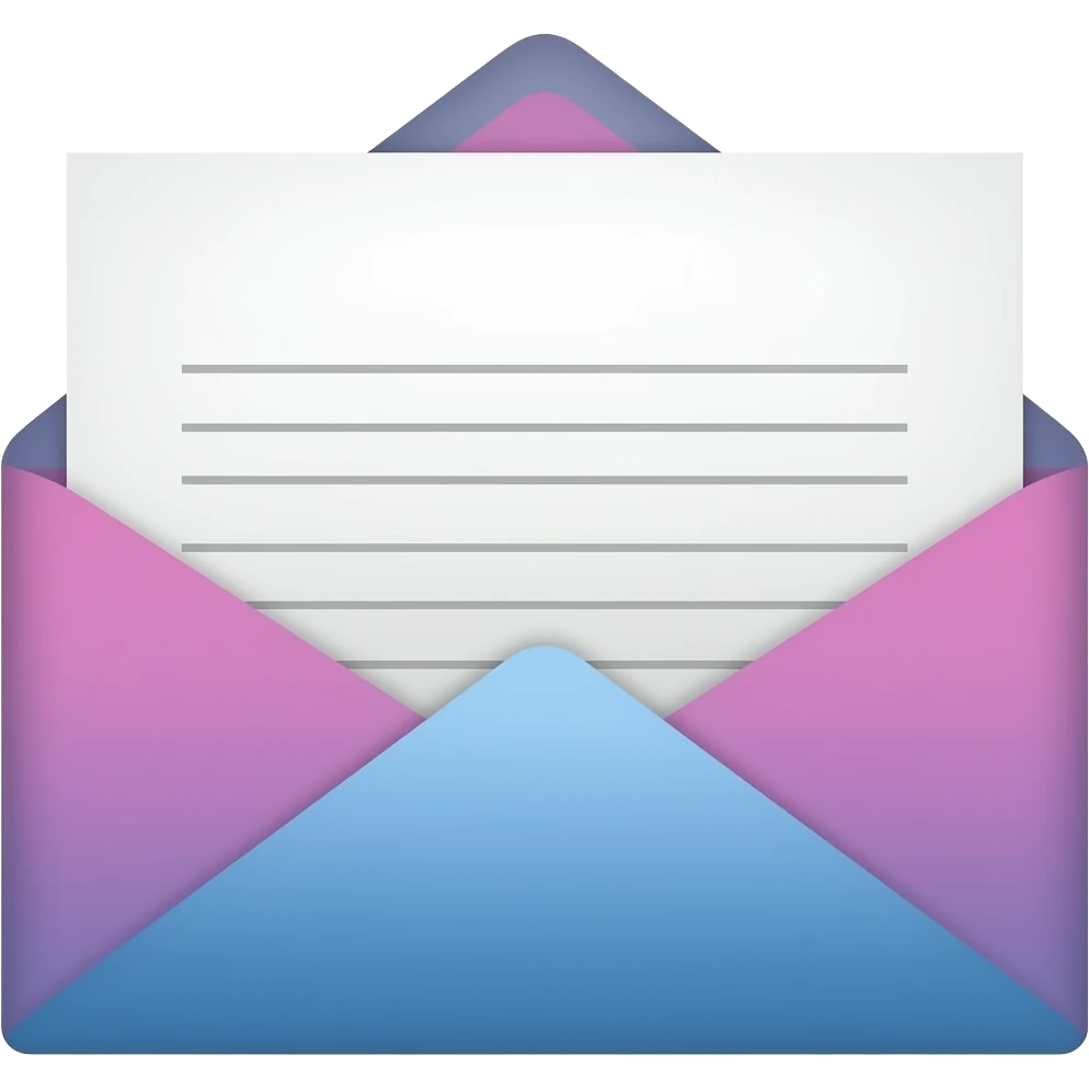 blue and pink letter invitation emoji