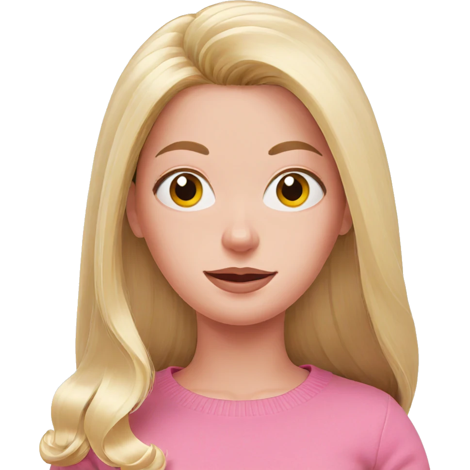 blonde girl in pink sweater emoji