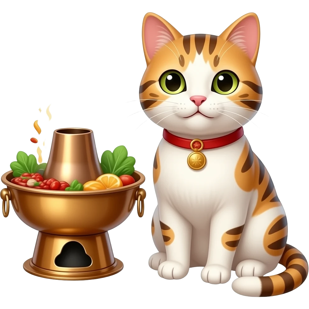 Chinese hot pot cat emoji
