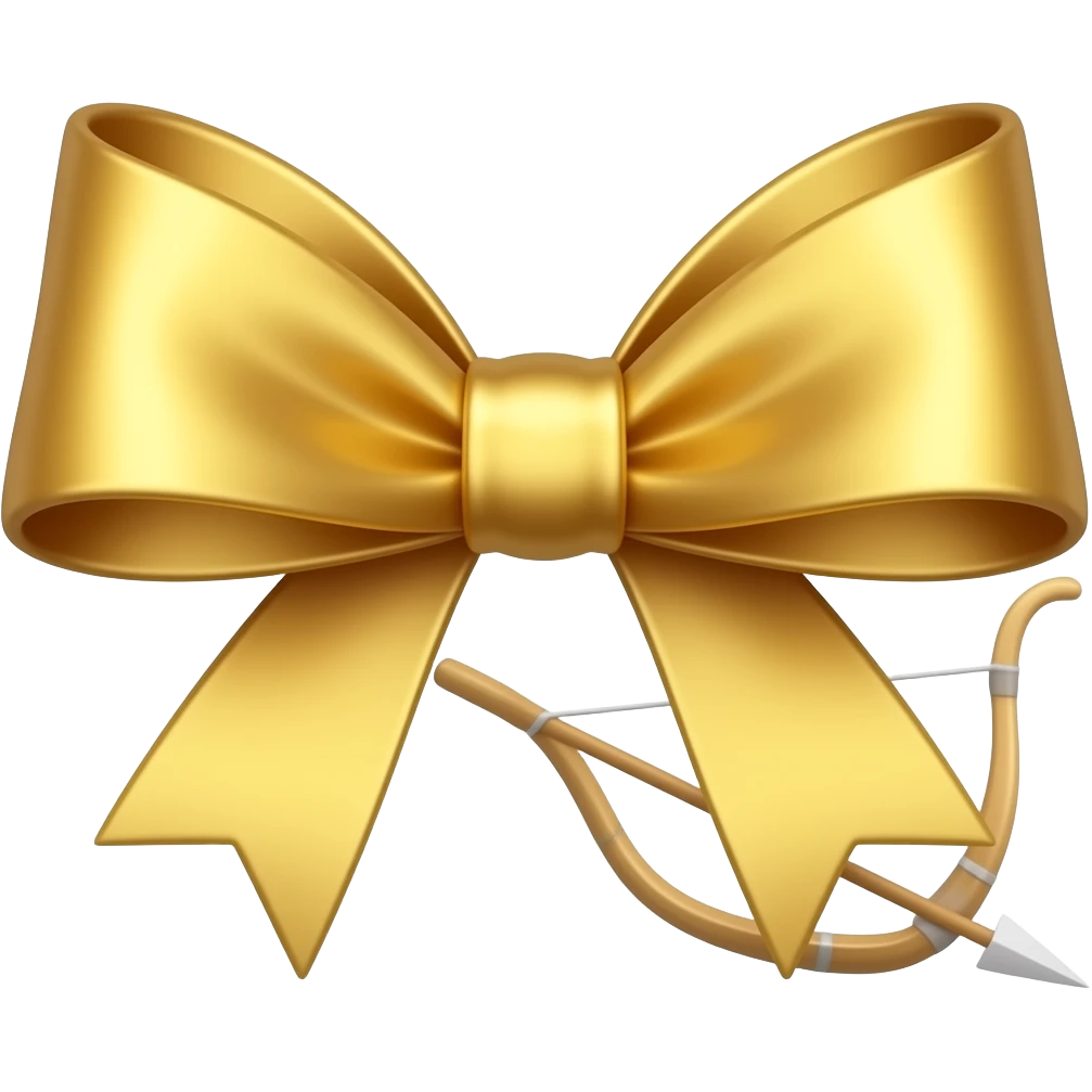 only just  bow and arrow emoji no hands and gold color emoji