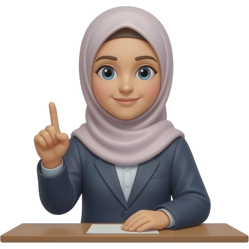 hijab teacher tafel finger ohne tisch und abaya keine tafel stehend emoji