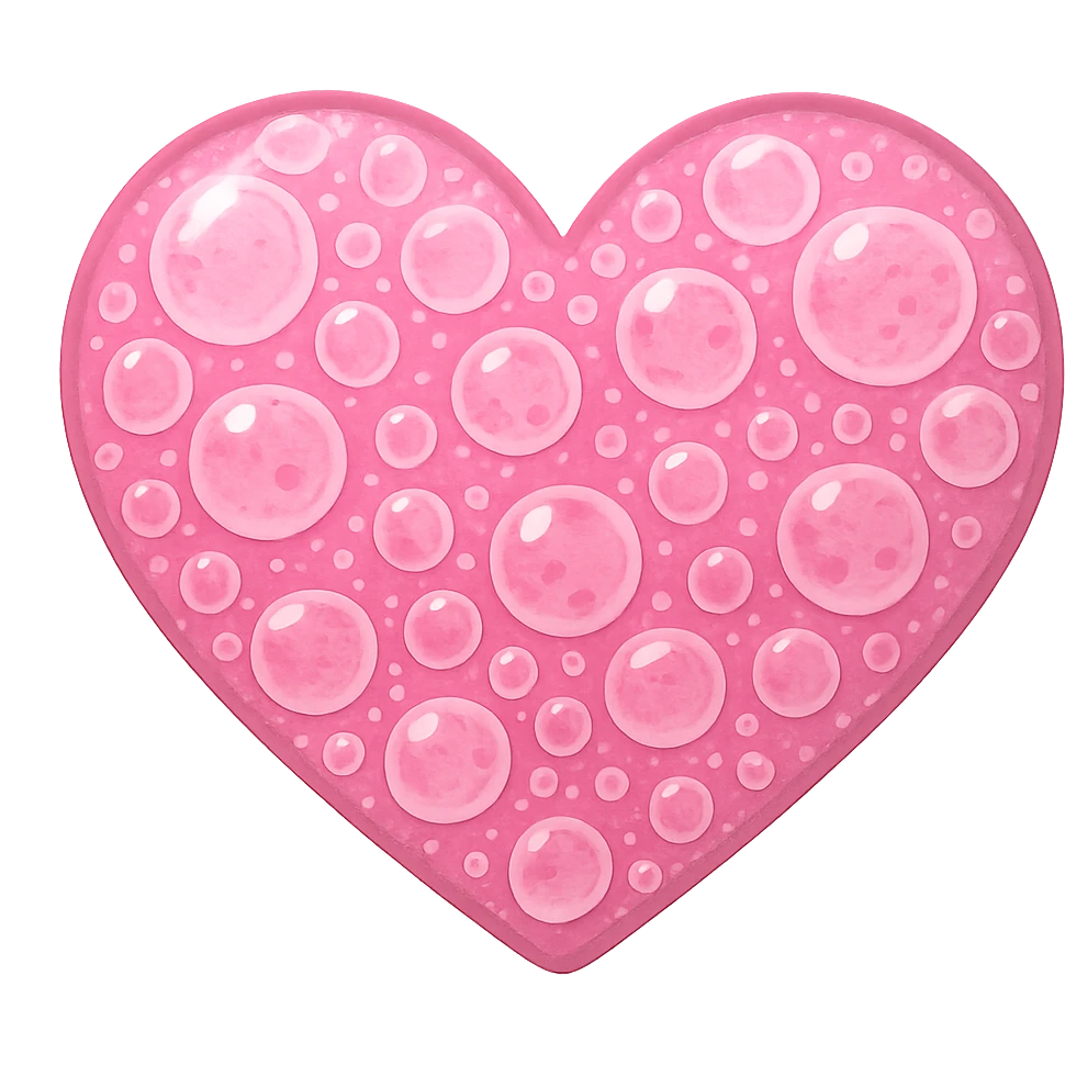 heart with a pink bubble texture, clean digital illustration, no background emoji