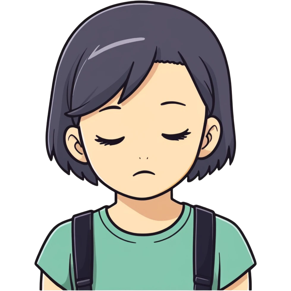 Sad girl who appears lonely emoji