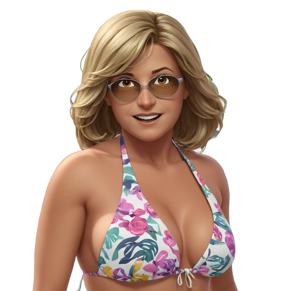 girl by pool in bikini emoji