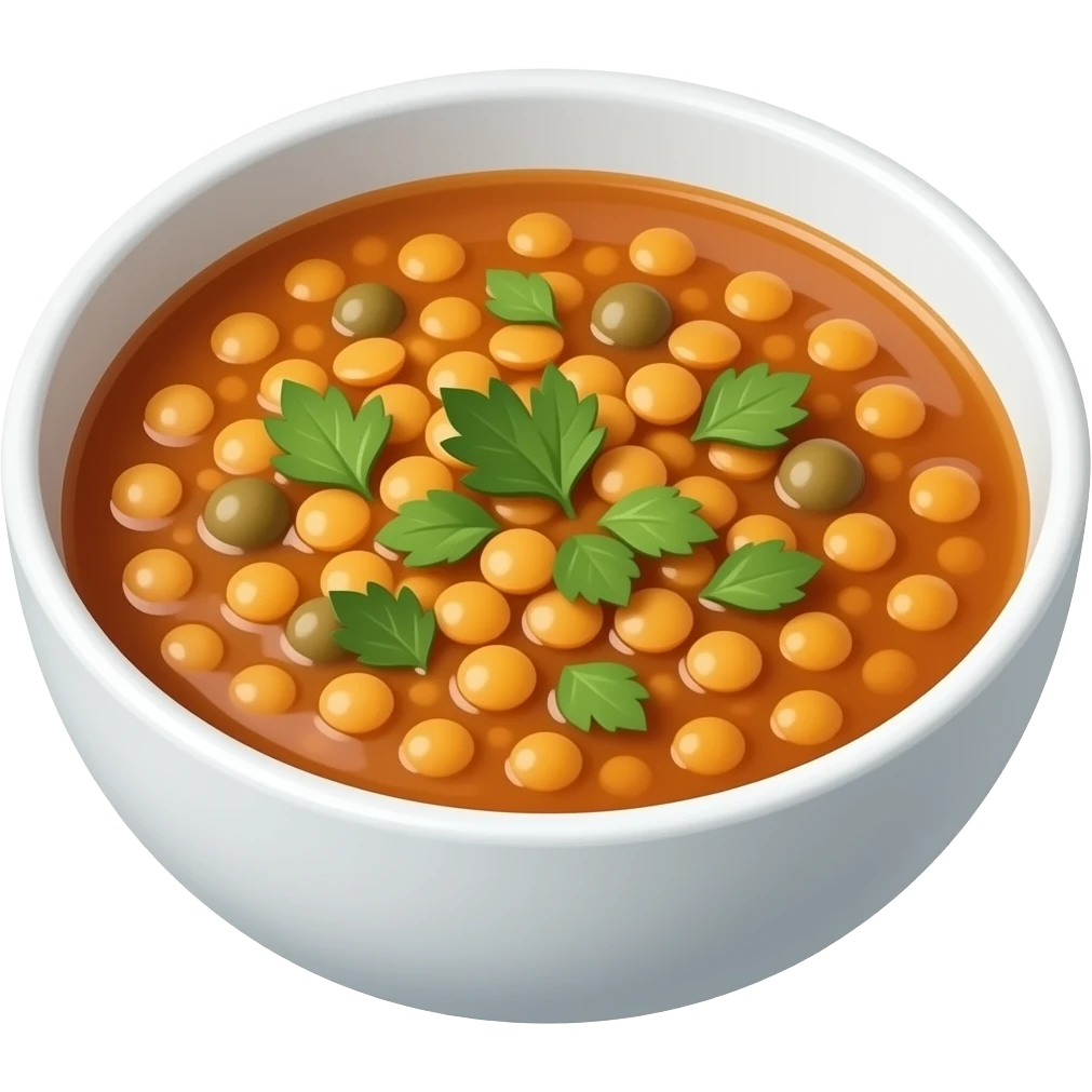 Crea un cuenco de un guiso de lentejas emoji