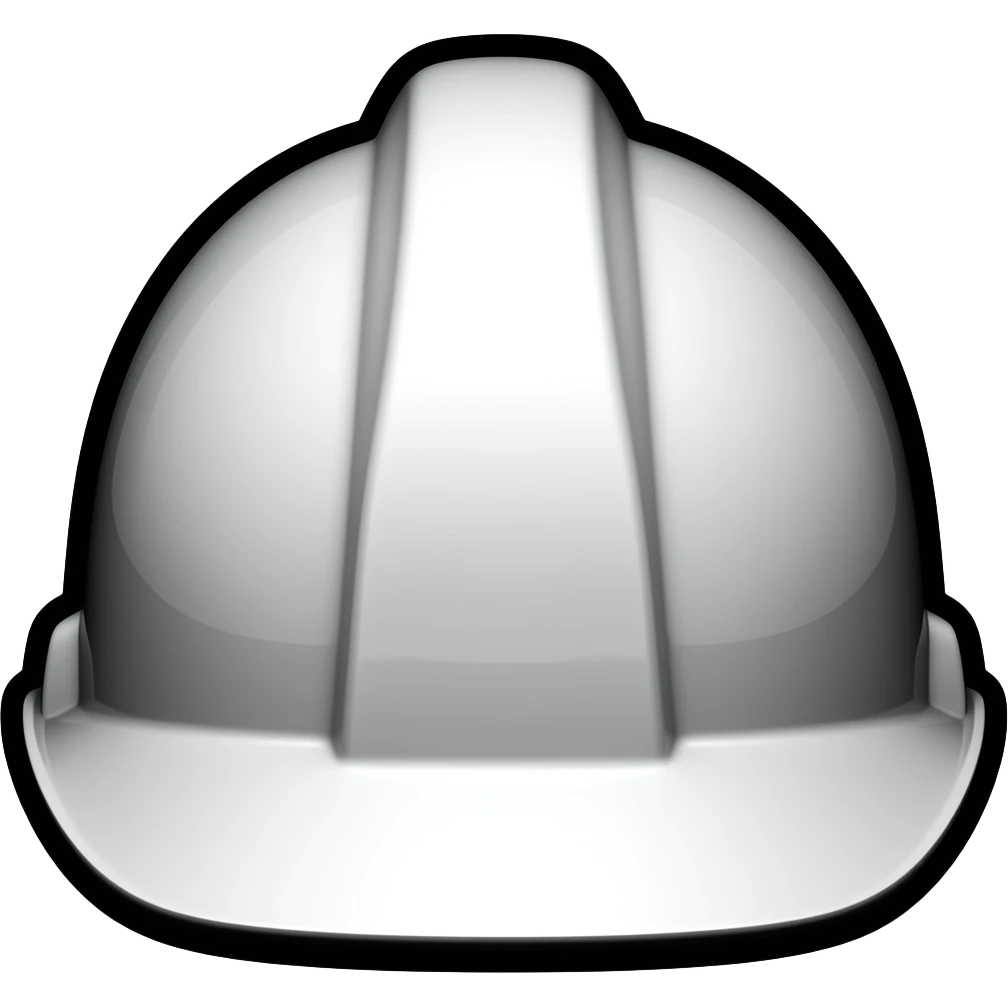 worker's helmet emoji, bold black outline, cartoon emoji