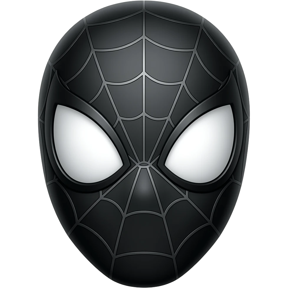 black spiderman only face emoji
