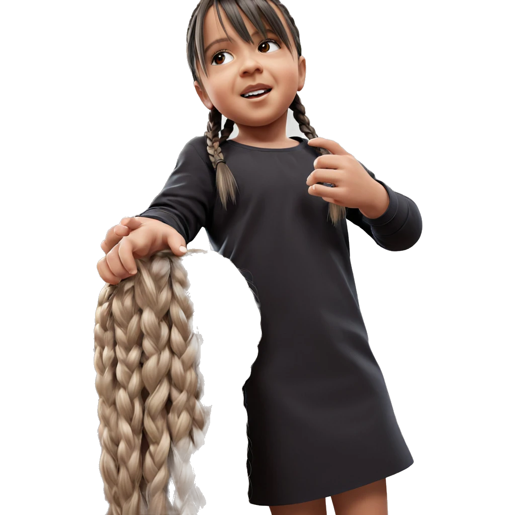 realistic twin braids hairstyle emoji